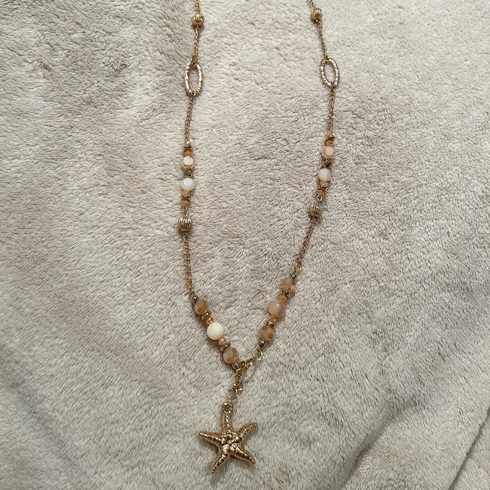 Gold Starfish Pendant Necklace